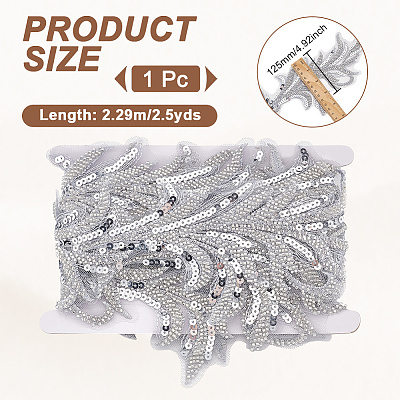 2.5 Yards Sparkle Polyester Flower Ribbon OCOR-GA0002-13-1