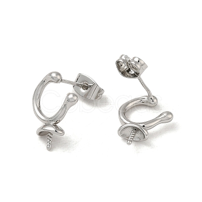 Brass Stud Earring Findings KK-M270-23P-1