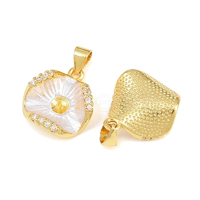 Brass Micro Clear Cubic Zirconia Peg Bails Pin Pendants KK-CBA6A75-52A-G-1
