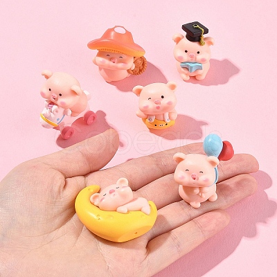 1Set Resin Pig Display Decoration AJEW-FS0001-25-1