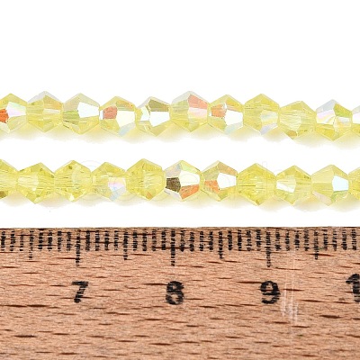 AB Color Plated Transparent Glass Beads Strands GLAA-G127-01-02A-1