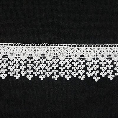 Polyester Embroidery Flower Tassel Lace Ribbon DIY-WH0651-17B-1