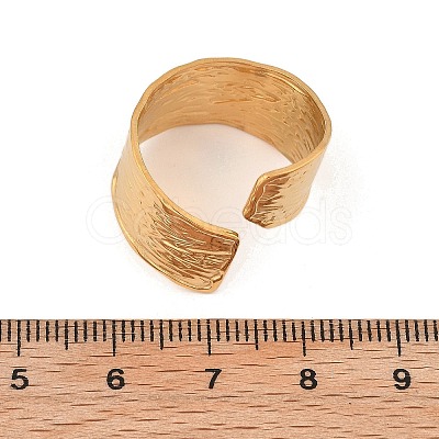 304 Stainless Steel Open Cuff Ring for Women LS-RJEW-M049-01G-03-1