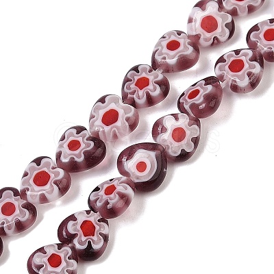 Handmade Millefiori Lampwork Beads Strands LAMP-G166-15F-1