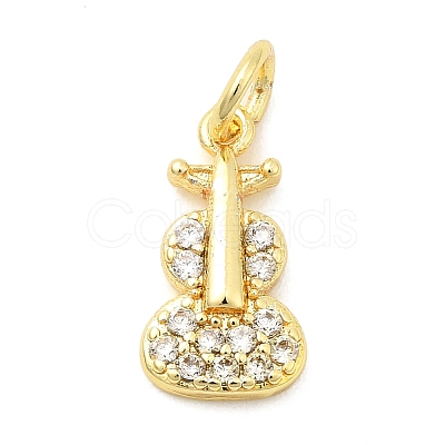 Brass Micro Pave Cubic Zirconia Charms KK-C139-16G-1