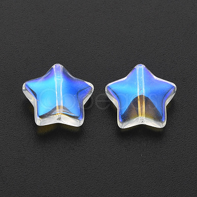 Electroplate Transparent Glass Beads X-GLAA-T022-25-B01-1