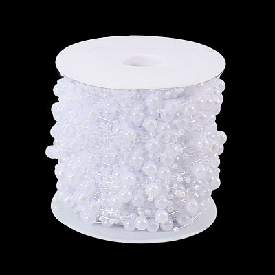 Acrylic Pearl Ball Chains AJEW-WH0766-47A-1