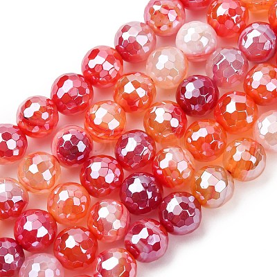 Natural Banded Agate Beads Strands G-B191-A01-8mm-1