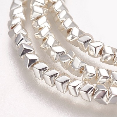 Electroplated Non-magnetic Synthetic Hematite Beads Strands G-P379-G02-1