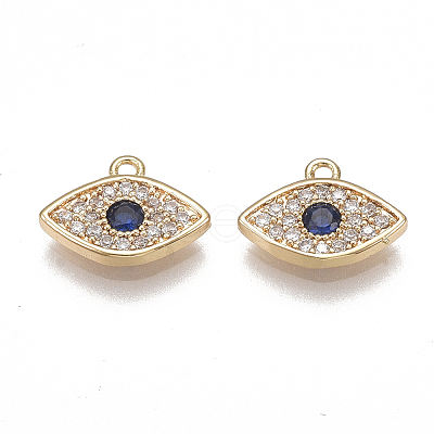 Brass Micro Pave Cubic Zirconia Charms X-KK-T038-353G-1