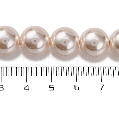 Baking Paint Pearlized Glass Pearl Round Bead Strands PEAR-H019-02E-02-1