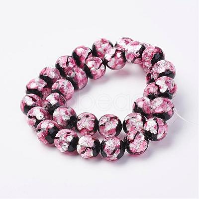 Handmade Silver Foil Glass Beads FOIL-E012-01B-1