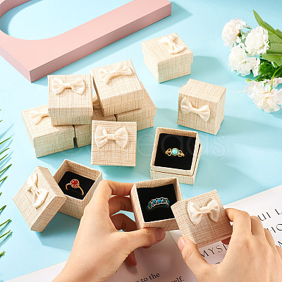 Square Cardboard Paper Ring Gift Storage Boxes CON-TAC0001-17F-1
