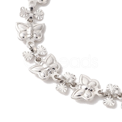Brass Butterfly Link Chains Bracelets for Women BJEW-JB13509-1