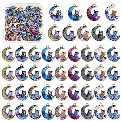 45Pcs 9 Colors Alloy Printed Pendants FIND-SZ0003-50-1