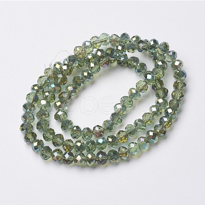 Electroplate Transparent Glass Beads Strands X-EGLA-A034-T4mm-S11-1