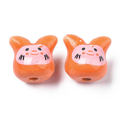 Handmade Porcelain Beads PORC-T007-04O-1