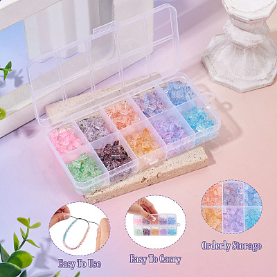 100G 10 Colors Transparent Spray Painted Glass Seed Beads SEED-TA0001-66-1