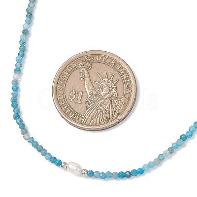 2MM Faceted Round Natural Apatite Beaded Necklaces NJEW-JN05918-02-1