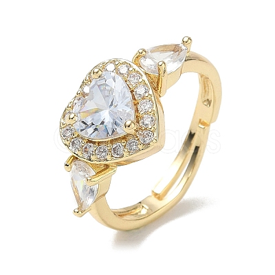 Brass & Cubic Zirconia Finger Rings CU-CBA7E55-15G-1