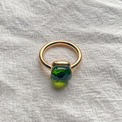 Square 304 Stainless Steel with Glass Finger Rings FS-WG8AAFA-17-1