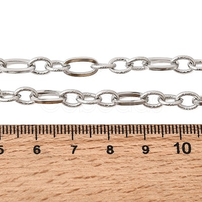 5.5MM 201 Stainless Steel Textured Figaro Chain Necklaces for Unisex NJEW-K302-17P-1