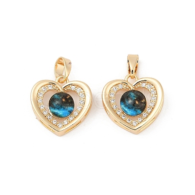 Brass Micro Pave Cubic Zirconia Pendants KK-R213-03G-1