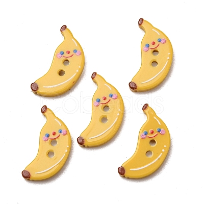 2-Hole Printed Opaque Resin Buttons RE-CBA2C75-04D-1