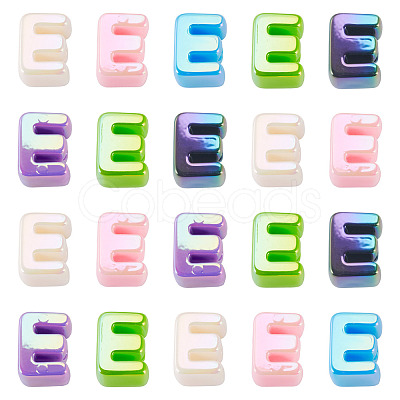 20Pcs UV Plating Opaque Acrylic European Beads OACR-TADJ0001-16E-1