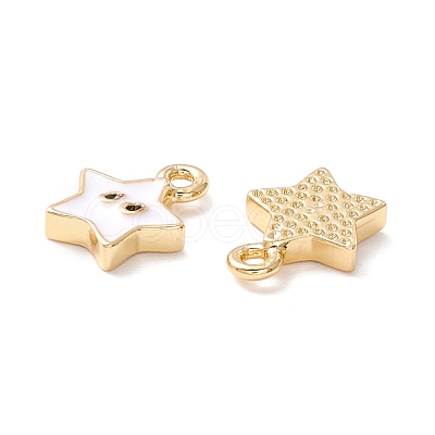 Rack Plating Eco-friendly Brass Enamel Charms KK-D073-01G-04-NR-1