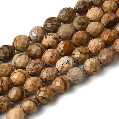 Natural Picture Jasper Beads Strands G-K376-F10-01-1
