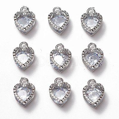 Heart Alloy Charms ZIRC-R007-043A-02-1
