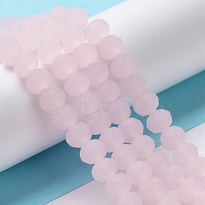 Imitation Jade Solid Color Glass Beads Strands EGLA-A034-J8mm-MD-M-1