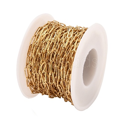 304 Stainless Steel Textured Paperclip Chains CHS-I009-01G-1