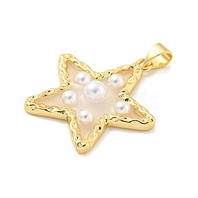 Rack Plating Brass & Epoxy Resin Pendants X-KK-C059-08A-G-1