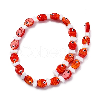 Handmade Lampwork Beads Strands LAMP-G154-07M-1