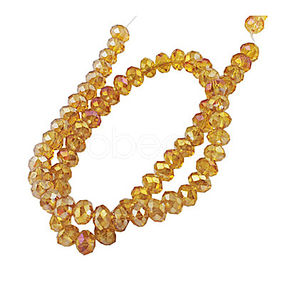 Electroplate Glass Beads Strands LS-GR10MMY-5AB-1