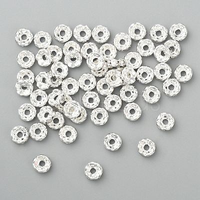 Brass Grade A Crystal Rhinestone Spacer Beads RB-A006-6MM-S-1
