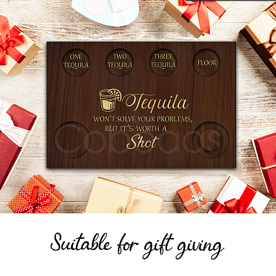 Wood Shot Glasses Tray AJEW-WH0423-003-1