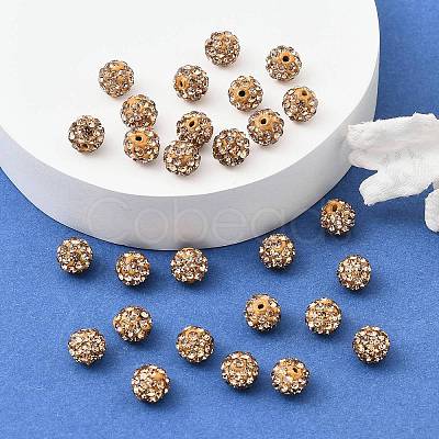 Polymer Clay Rhinestone Beads RB-H284-6MM-Half-246-1