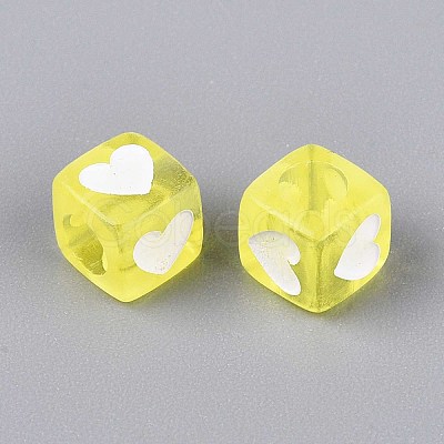 Spray Painted Transparent Acrylic Beads OACR-N140-02F-1