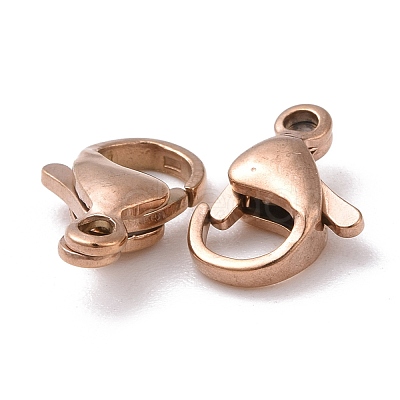 Ion Plating(IP) 304 Stainless Steel Lobster Claw Clasps STAS-H353-E-02RG-1