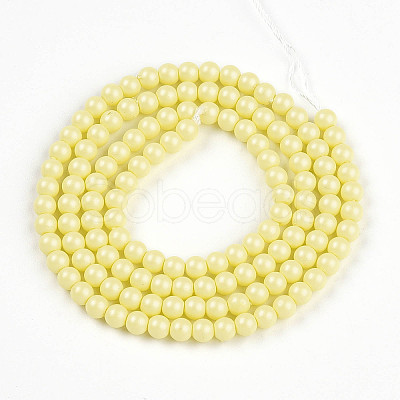 Baking Paint Pearlized Glass Pearl Bead Strands HY-N002-3mm-B03-1