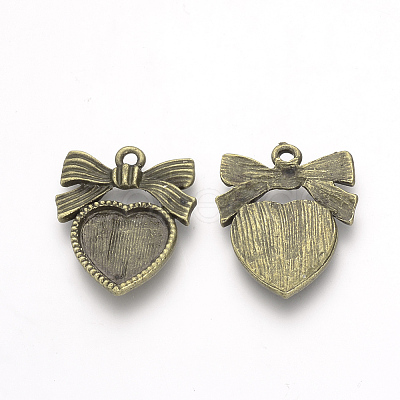 Tibetan Style Alloy Pendant Cabochon Settings TIBE-Q073-75AB-1