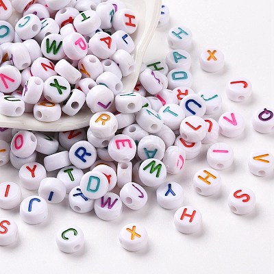 Opaque White Acrylic Beads MACR-N012-01-1