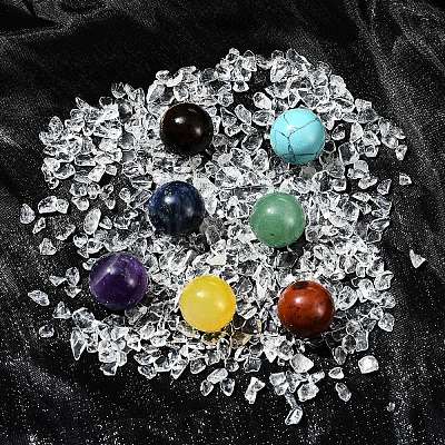 Natural & Synthetic Gemstone Healing Round Ornaments AJEW-FS0001-13B-1