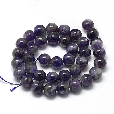 Natural Amethyst Beads Strands X-G-R446-6mm-20-1