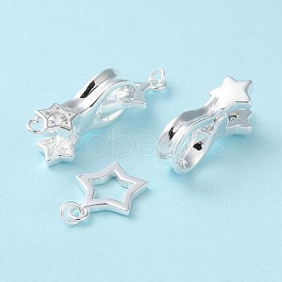 925 Sterling Silver Fold Over Clasps STER-D005-10S-1