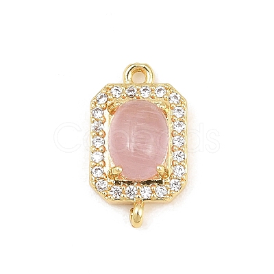 Brass Micro Pave Clear Cubic Zirconia Connector Charms CU-CBAFB7D-04G-1