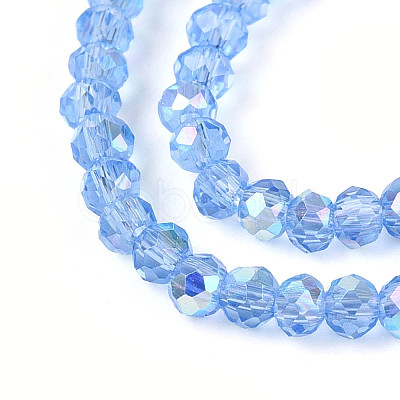 AB Color Plated Transparent Glass Rondelle Beads Strands EGLA-T029-2mm-10C-1
